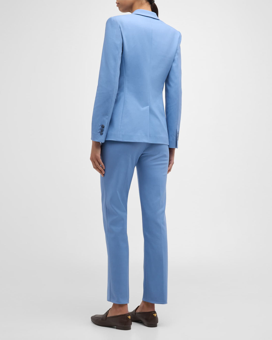 solovedress Light Blue 2 Piece Single Buttons Notch Lapel Women Suit (Blazer+Pants)