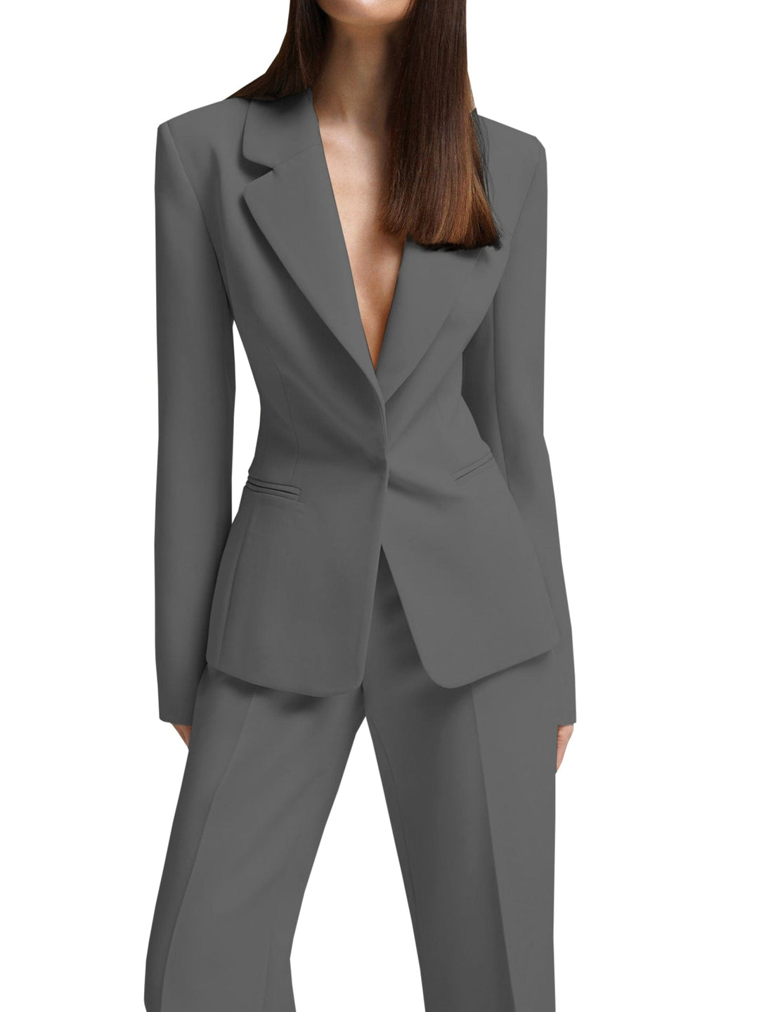 solovedress Women's Stylish Casual Suit 2 Piece Single Buttons Notch Lapel Blazer (Blazer+Pants)